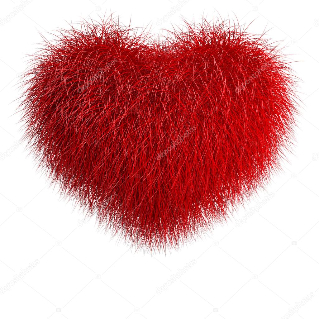 Heart from red fur