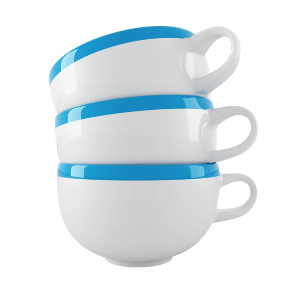 Tassen. 3D-Darstellung — Stockfoto