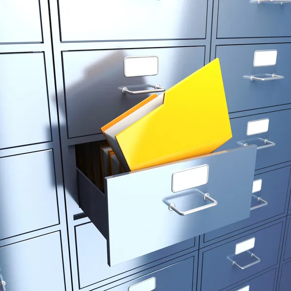 Folder in filing cabinet — Stock Photo, Image