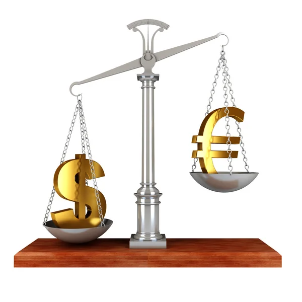 Dólar y euro — Foto de Stock
