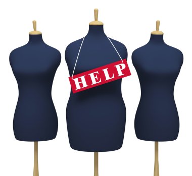 Tailors' dummies - symbolize the extra weight clipart