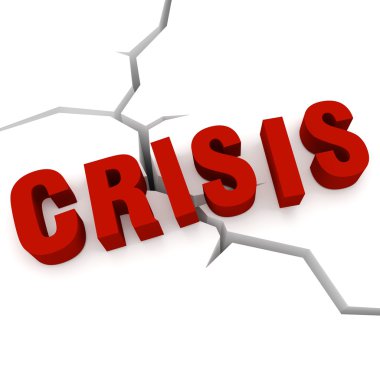 Word crisis on the background crack clipart
