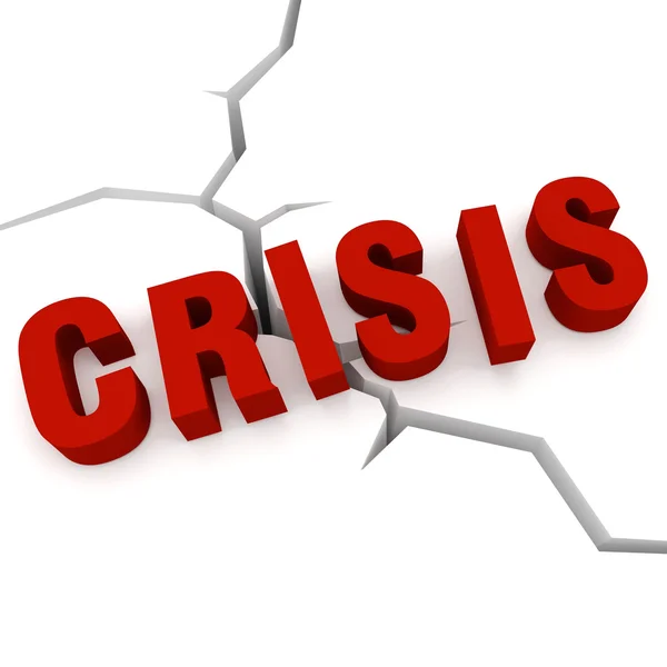 Word crisis on the background crack — Stock Photo, Image