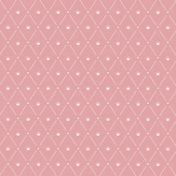 Бесшовный узор: симметрично помещает корону на розовый фон — стоковое фото