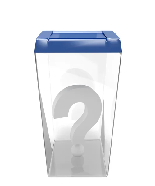 Container for ballots with a question mark. — Stock Photo, Image