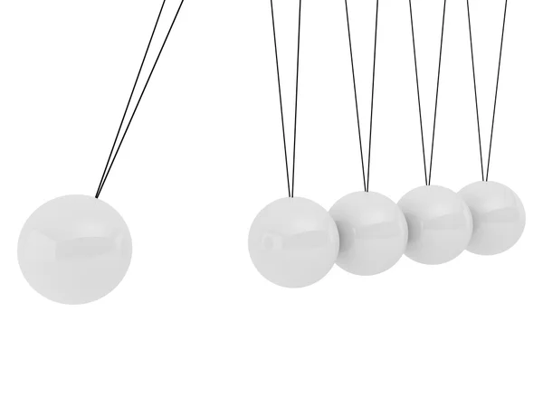 Pendulum three-dimensional white spheres — Stock Photo, Image