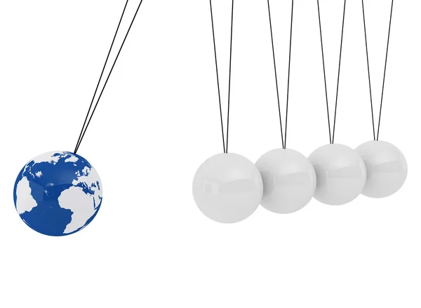 Slinger driedimensionale witte bollen en globe — Stockfoto