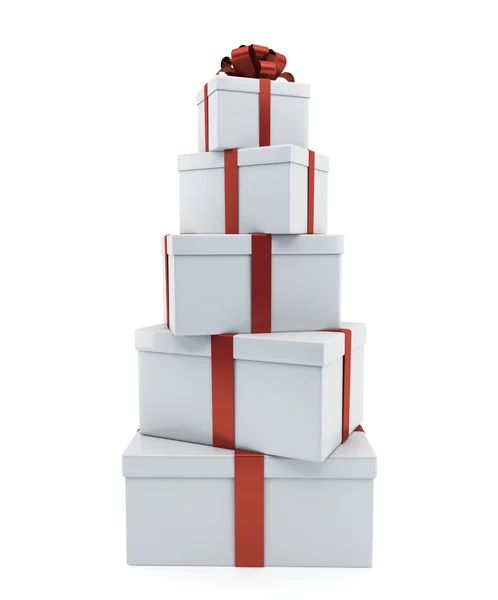 Montón de regalos de color blanco —  Fotos de Stock