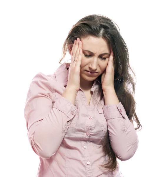 Mujer con dolor de cabeza — Foto de Stock