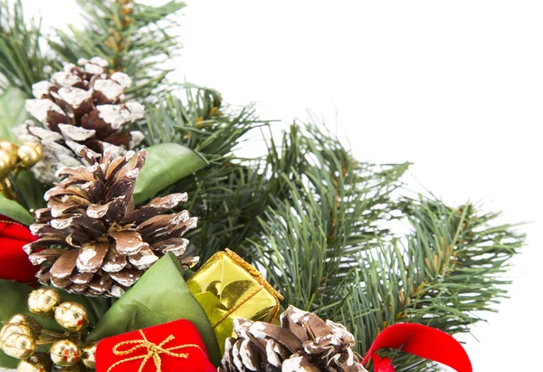 Decorated Christmas tree branch — Stock Photo, Image