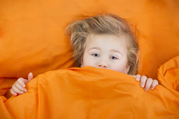 Baby in bed — Stock Photo, Image