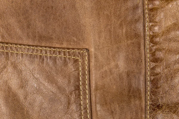 Stitching on leather jacket — Stock Photo, Image