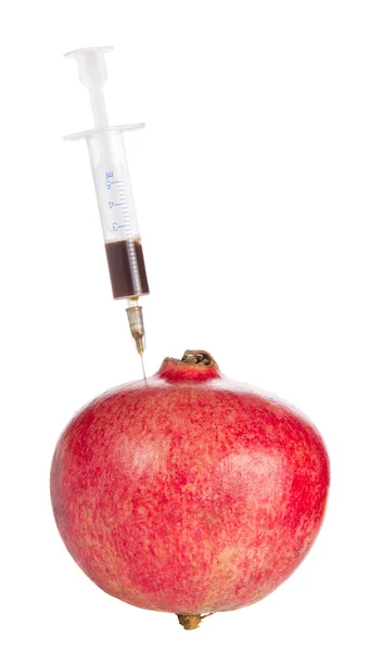 Garnet with syringe — Stock Photo, Image