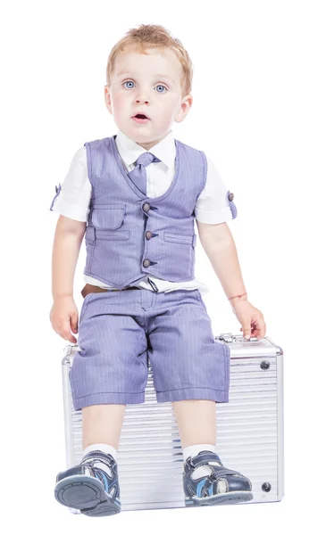 Boy with a suitcase — Stock Photo, Image