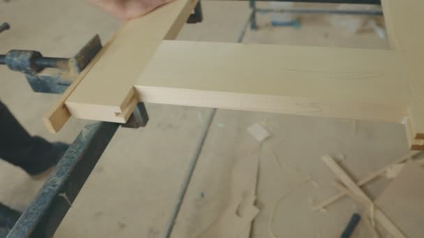 Wood door assembly — Stock Video