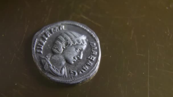 Late Roman coin — Stock Video