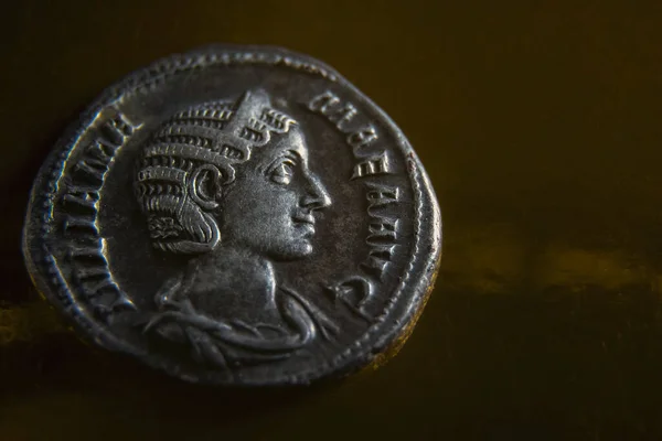 Coin of ancient Rome with a portrait of Julius Mameus — Stock Photo, Image