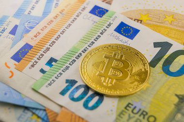 Avro banknotları üzerindeki bitcoin