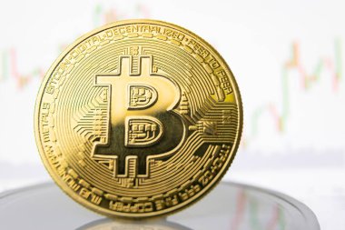 Grafiğin arka planında bitcoin