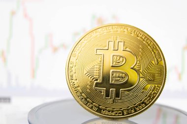 Grafiğin arka planında bitcoin