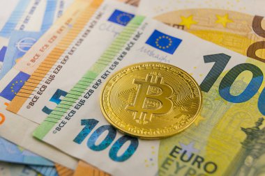 Avro banknotları üzerindeki bitcoin