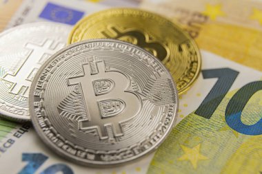 Avro banknotları üzerindeki bitcoin