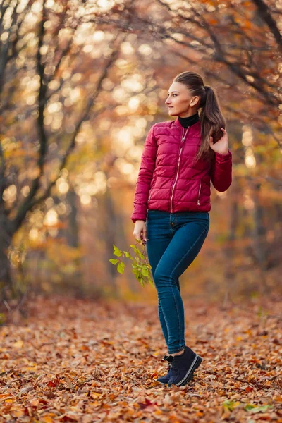 Ragazza nel parco di autunno — Foto Stock