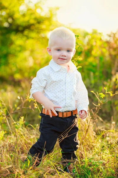 Niño caminando en la naturaleza —  Fotos de Stock