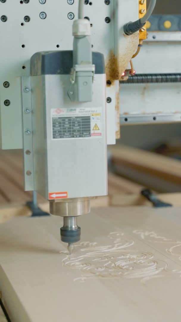 CNC träbearbetningsmaskin — Stockvideo