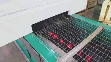 rejection of red apples on an automatic line