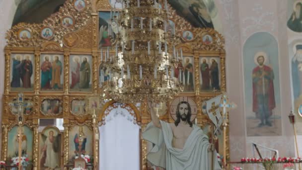 Das Dorf Kolinkivtsi Ukraine April 2022 Das Kloster Des Heiligen — Stockvideo