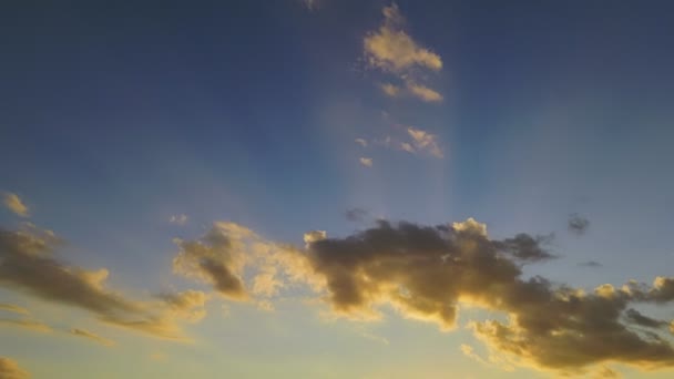 Часовий Проміжок Заходу Сонця Неба Хмарами — стокове відео