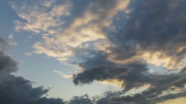 sunset sky timelapse with orange clouds