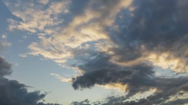 sunset sky timelapse with orange clouds
