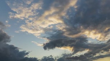sunset sky timelapse with orange clouds
