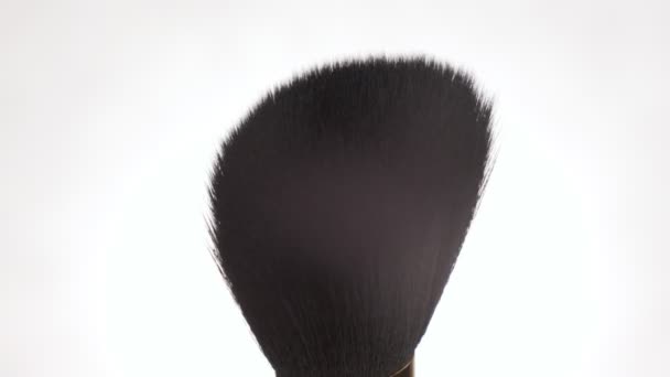 Makeup Brush Close White Background — Αρχείο Βίντεο