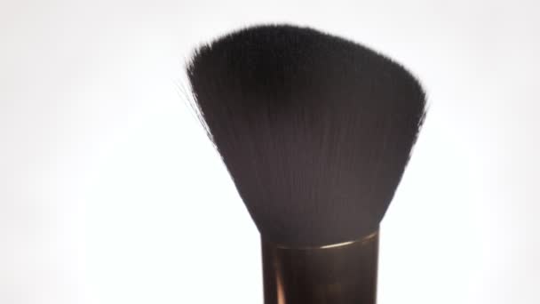 Makeup Brush Close White Background — Stock video