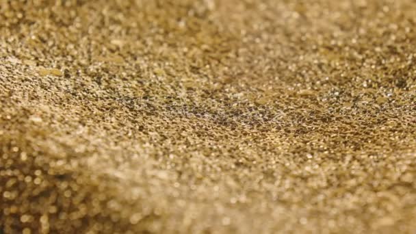 Close Golden Surface Shallow Depth Field — Stok Video