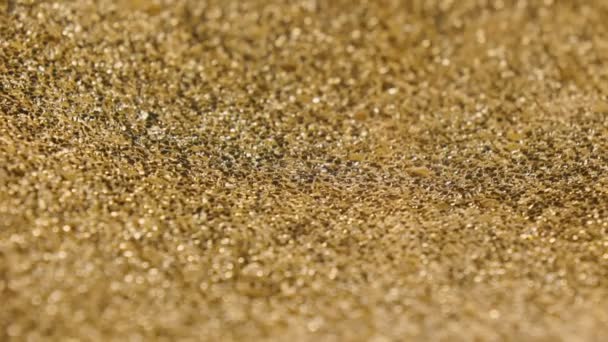 Close Golden Surface Shallow Depth Field — 图库视频影像
