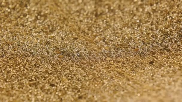 Close Golden Surface Shallow Depth Field — Stockvideo
