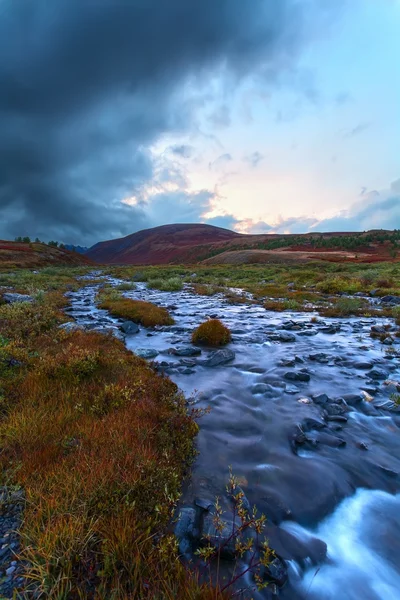 River tundra evening of a cloud — Stock Photo, Image