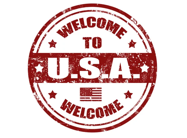 Welcome in USA stamp — Stock Vector