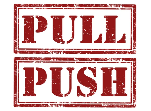 Push- och pull ruber stämpel — Stock vektor