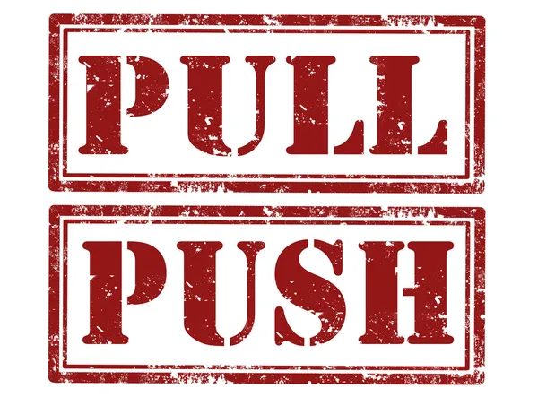 Push and pull ruber stamp Royalty Free Stock Illustrations