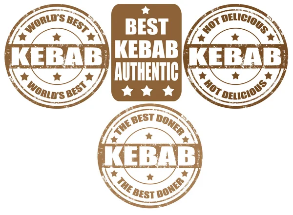 Set of kebab stamps — Stock Vector