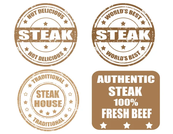 Set of steak stamp — Stock Vector