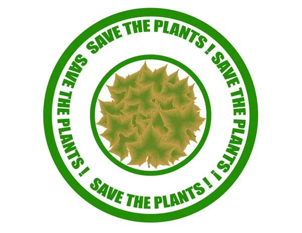 Save the plants-label — Stock Vector