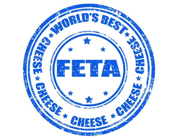 Feta cheese-stamp — Stock Vector