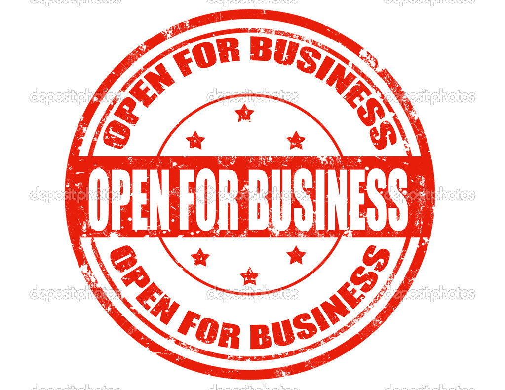 Open for business-stamp