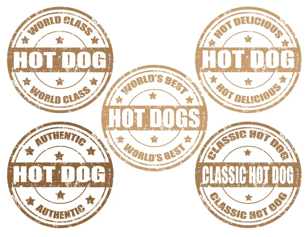 Hot Dog-bélyegző — Stock Vector